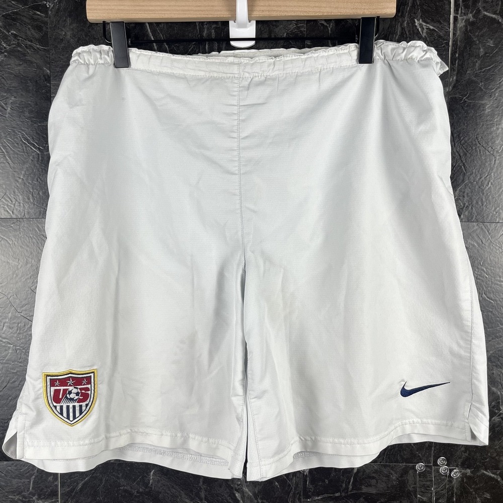 Nike Men's White Vtg USA Running Shorts Large -Flaws